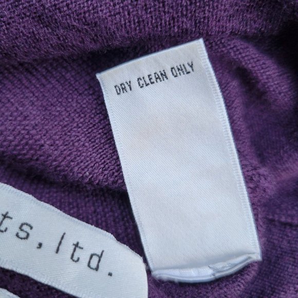 Pursuits Turtleneck Pullover Womens M Fine Italian Merino Wool Purple Capsule - Picture 4 of 6